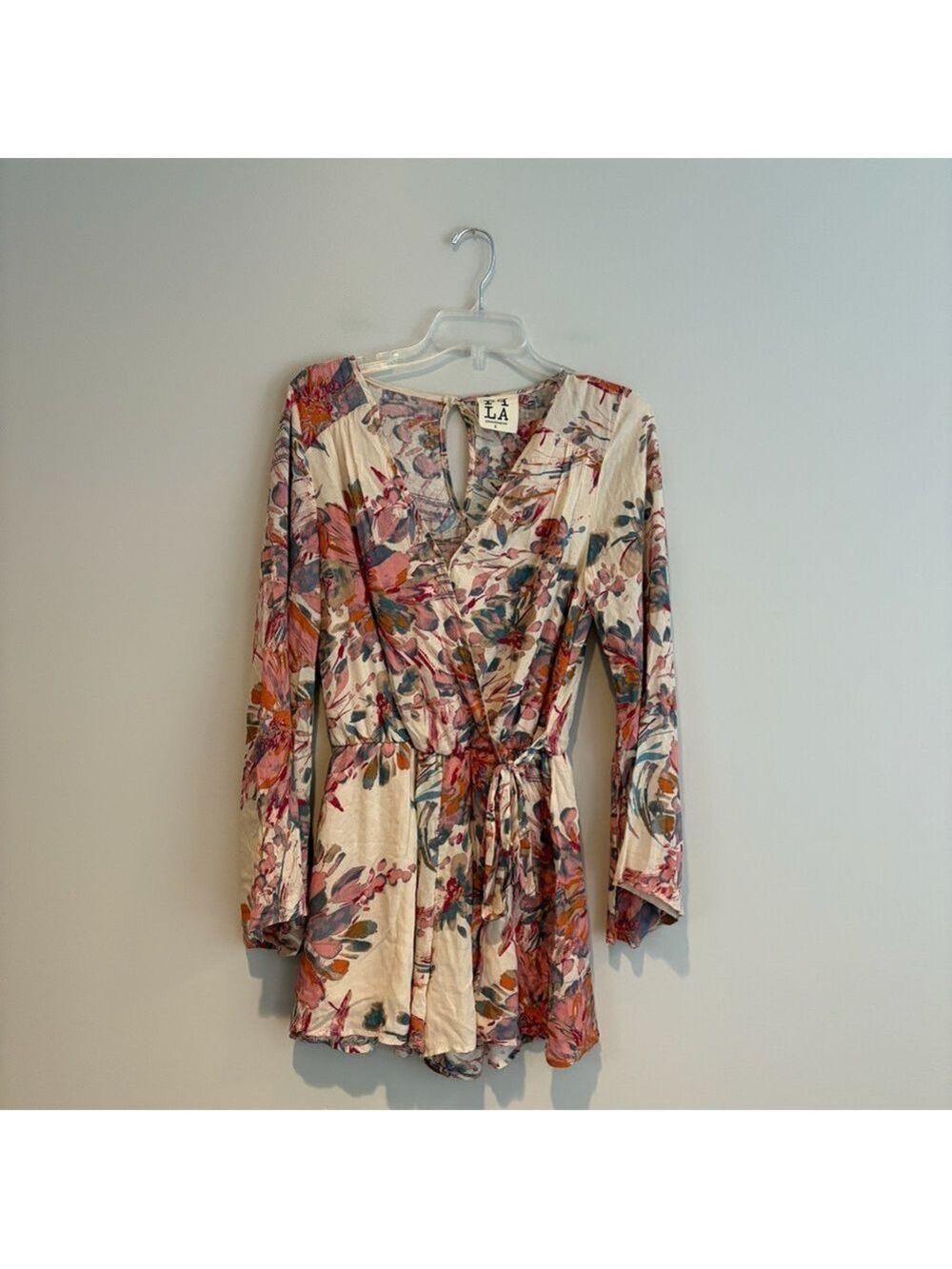 PPLA Cottage Core Floral Bells Sleeve Romper Size S